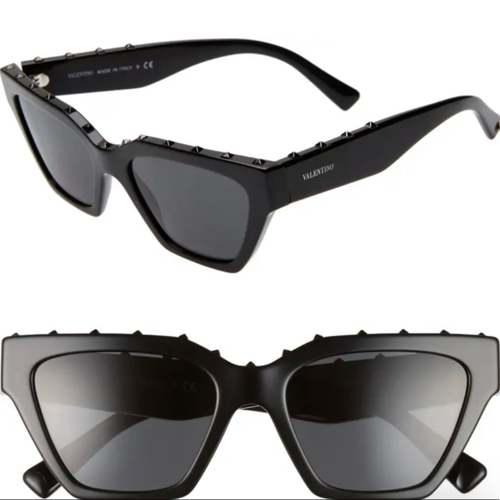 Valentino black rock studded cat eye glasses